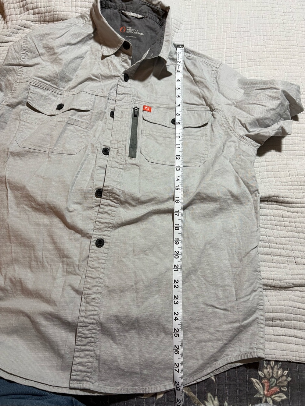 Men's Short-Sleeve Casual Button-Down Shirt - Light Gray